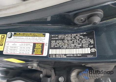 2014 Toyota Camry Le from USA, damaged, VIN 4T4BF1FK6ER412785